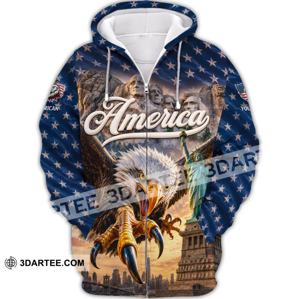 Unisex Shirt - Custom America Shirt - Zipper Hoodie / S - T-shirt
