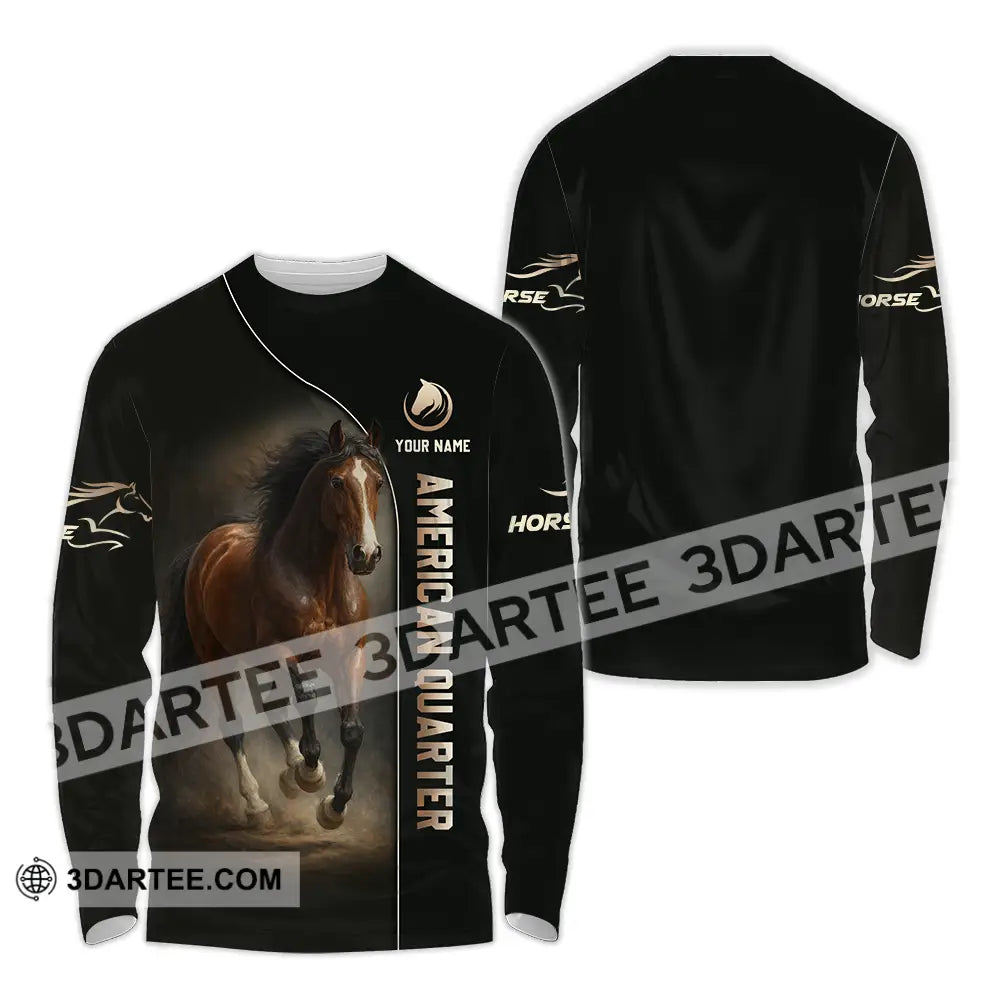 Unisex Shirt - Custom American Quarter Horse Shirt Long Sleeve Shirt / S T-shirt