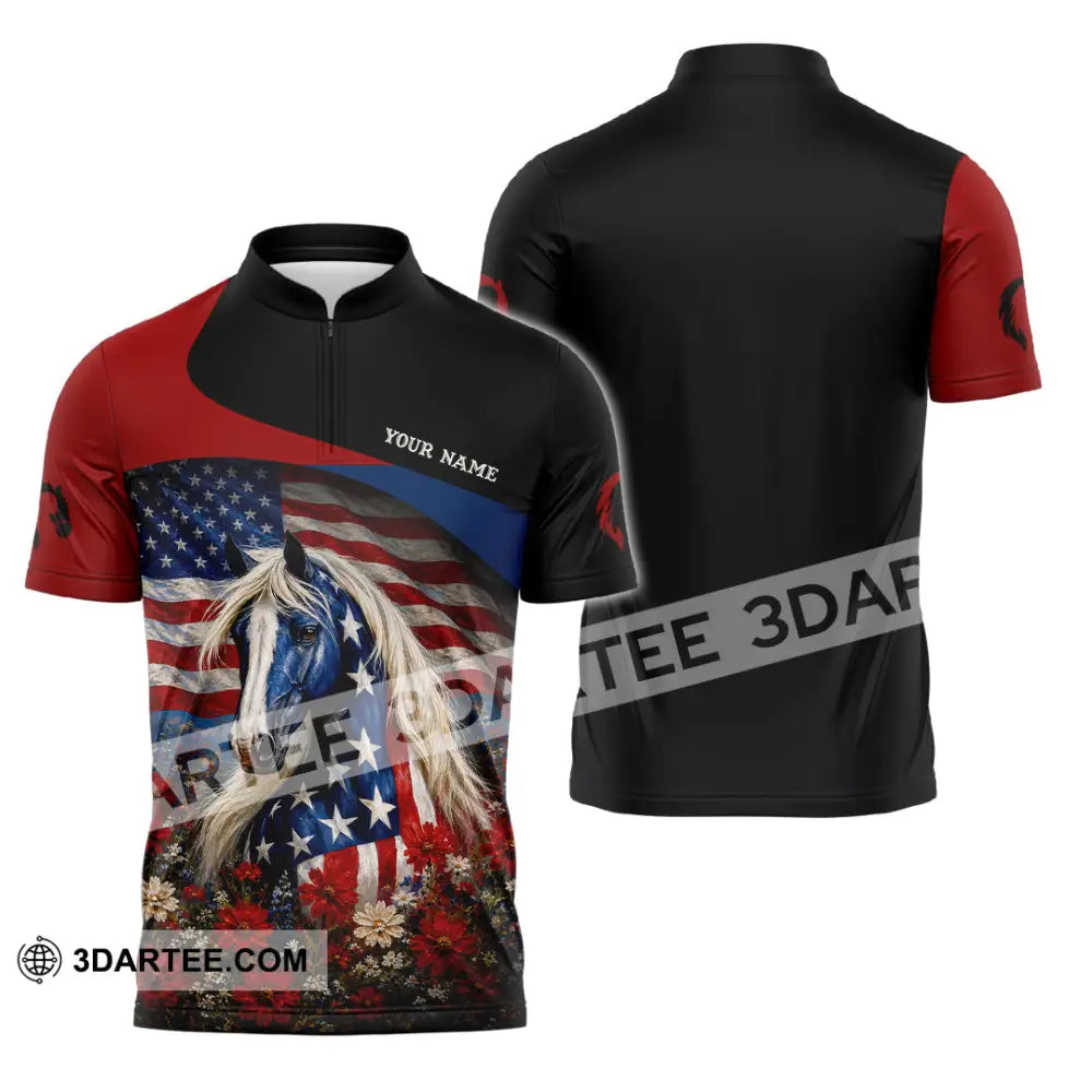 Unisex Shirt - Custom American Shirt - Zipper Polo Shirt / S - T-shirt