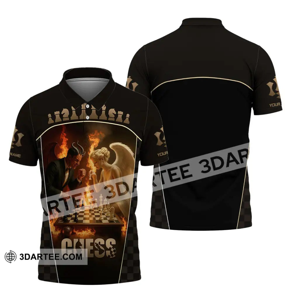 Unisex Shirt - Custom Angels & Demons Chess Shirt For Couple Polo Shirt / S T-shirt