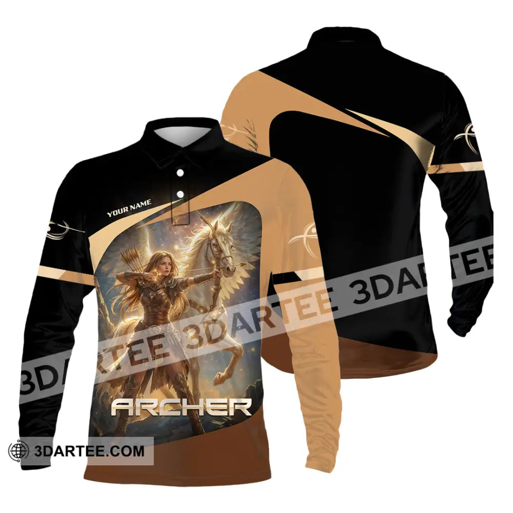 Unisex Shirt - Custom Archer 3D Shirt Long Sleeve Polo / S T-shirt