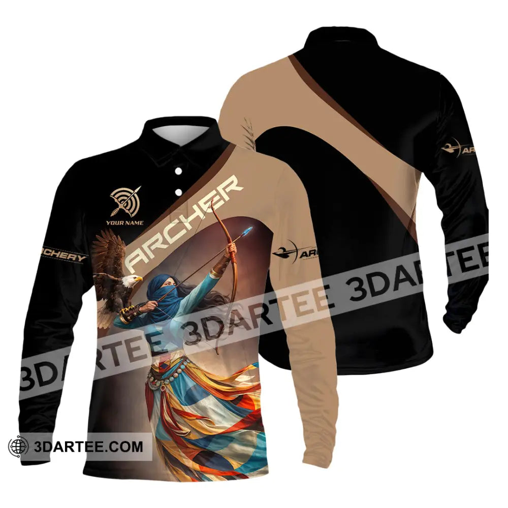 Unisex Shirt - Custom Archer 3D Shirt Long Sleeve Polo / S T-shirt
