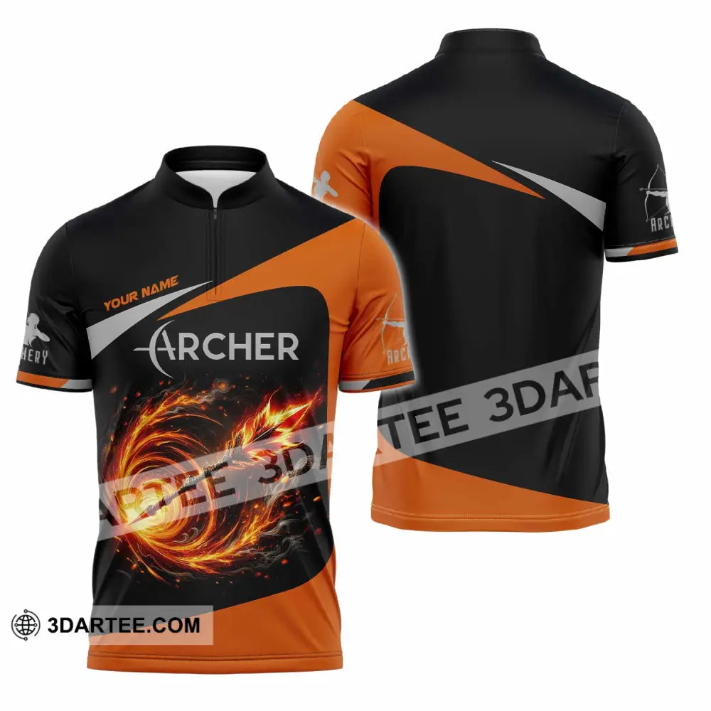 Unisex Shirt - Custom Archer Shirt Zipper Polo Shirt / S T-shirt