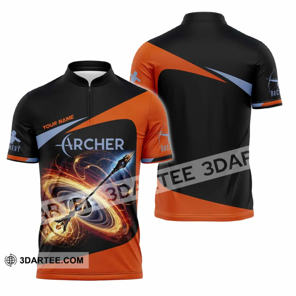 Unisex Shirt - Custom Archer Shirt Zipper Polo Shirt / S T-shirt