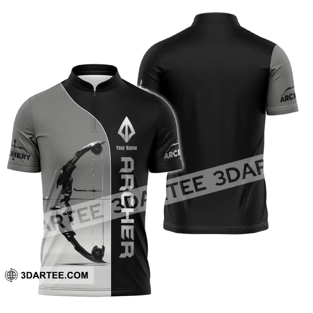 Unisex Shirt - Custom Archer Shirt Zipper Polo Shirt / S T-shirt