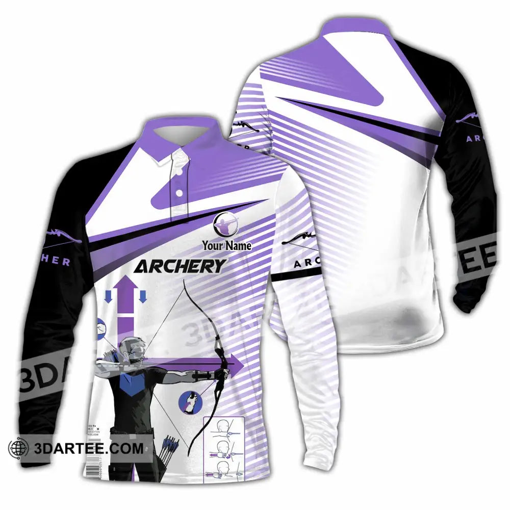 Unisex Shirt - Custom Archery 3D Shirt Long Sleeve Polo / S T-shirt