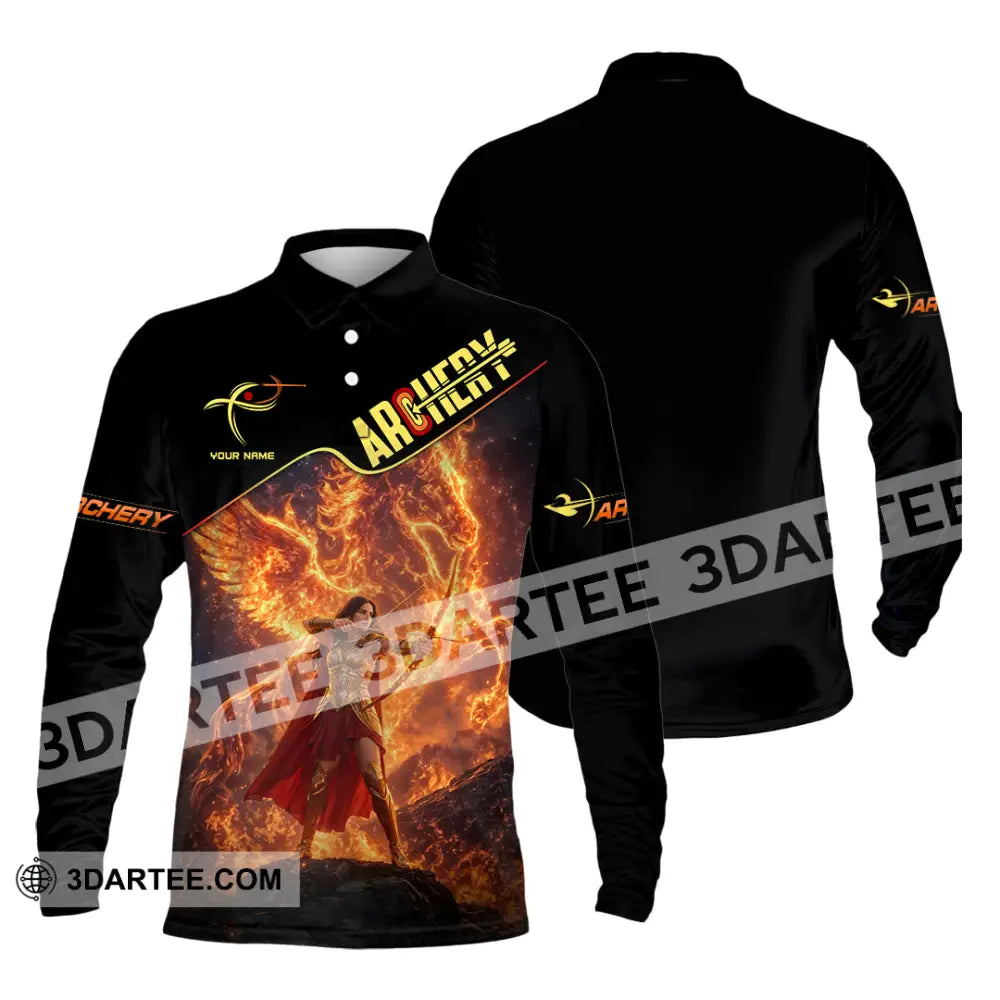 Unisex Shirt - Custom Archery 3D Shirt Long Sleeve Polo / S T-shirt