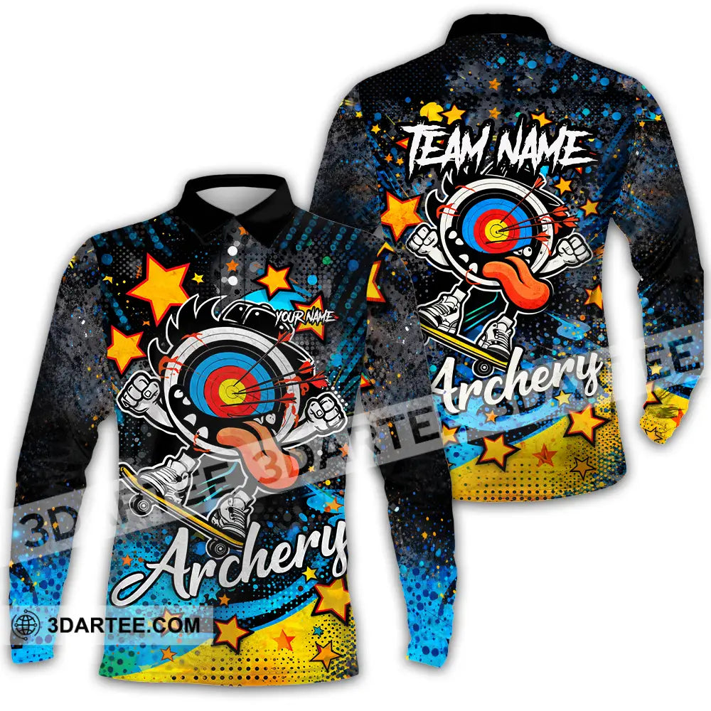 Unisex Shirt - Custom Archery 3D Shirt Long Sleeve Polo / S T-shirt