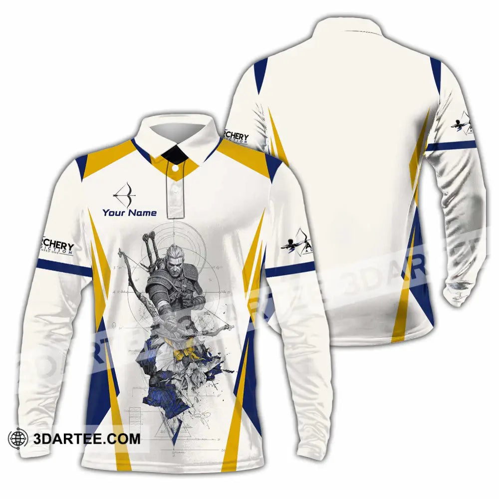 Unisex Shirt - Custom Archery 3D Shirt Long Sleeve Polo / S T-shirt