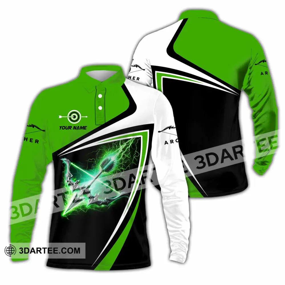 Unisex Shirt - Custom Archery 3D Shirt Long Sleeve Polo / S T-shirt