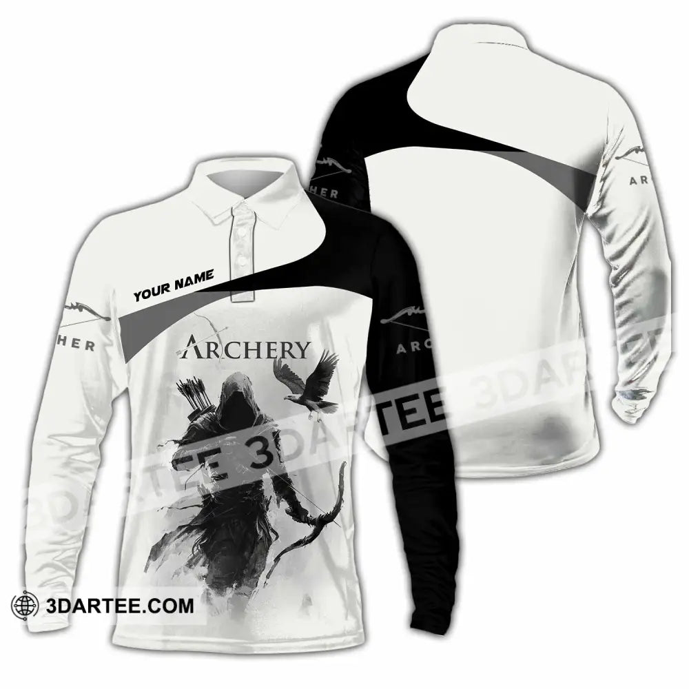 Unisex Shirt - Custom Archery 3D Shirt Long Sleeve Polo / S T-shirt