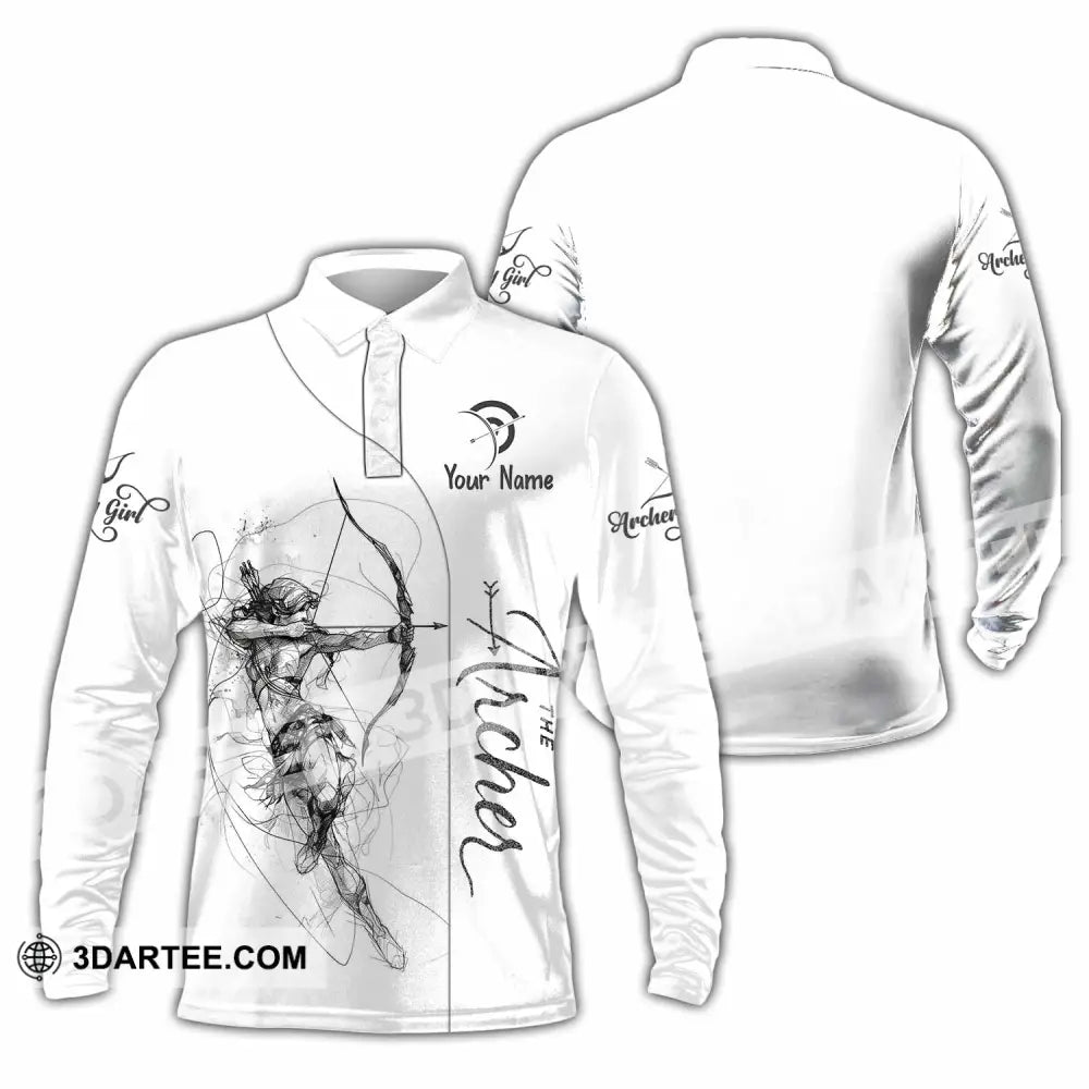 Unisex Shirt - Custom Archery 3D Shirt Long Sleeve Polo / S T-shirt