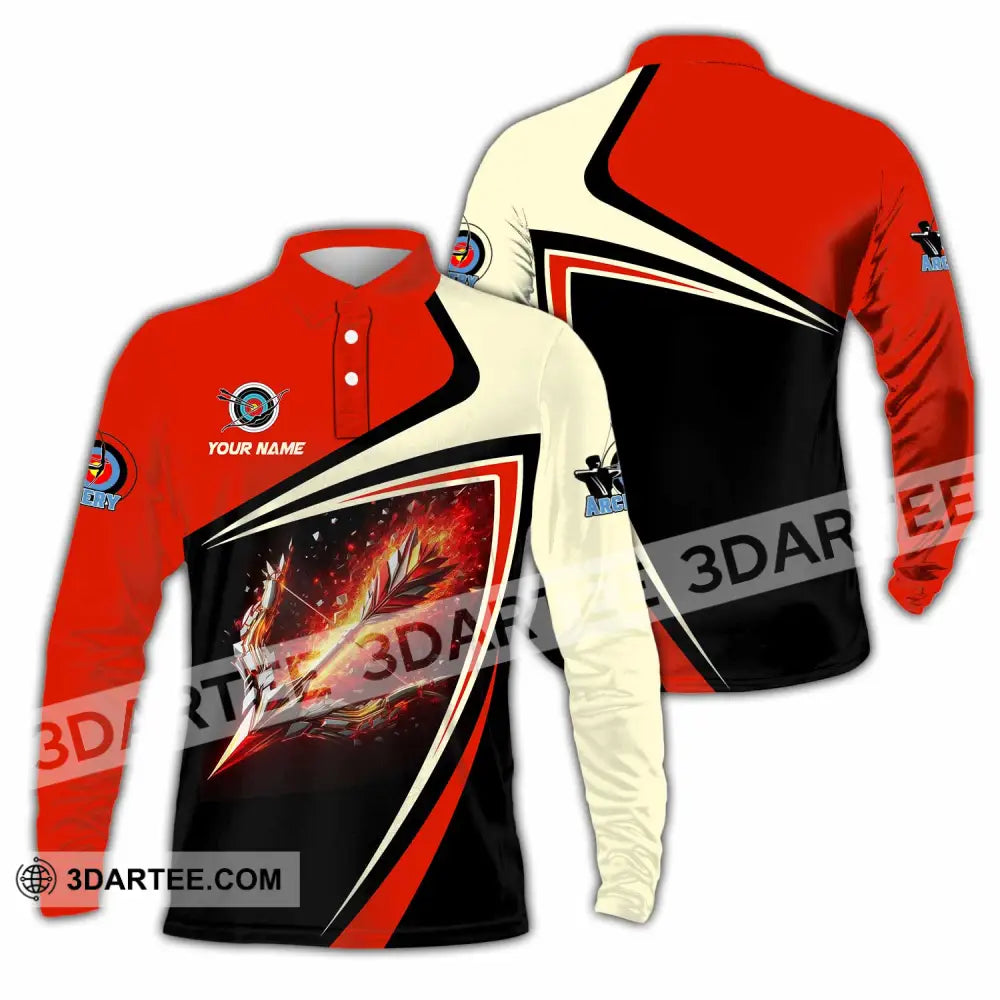 Unisex Shirt - Custom Archery 3D Shirt Long Sleeve Polo / S T-shirt