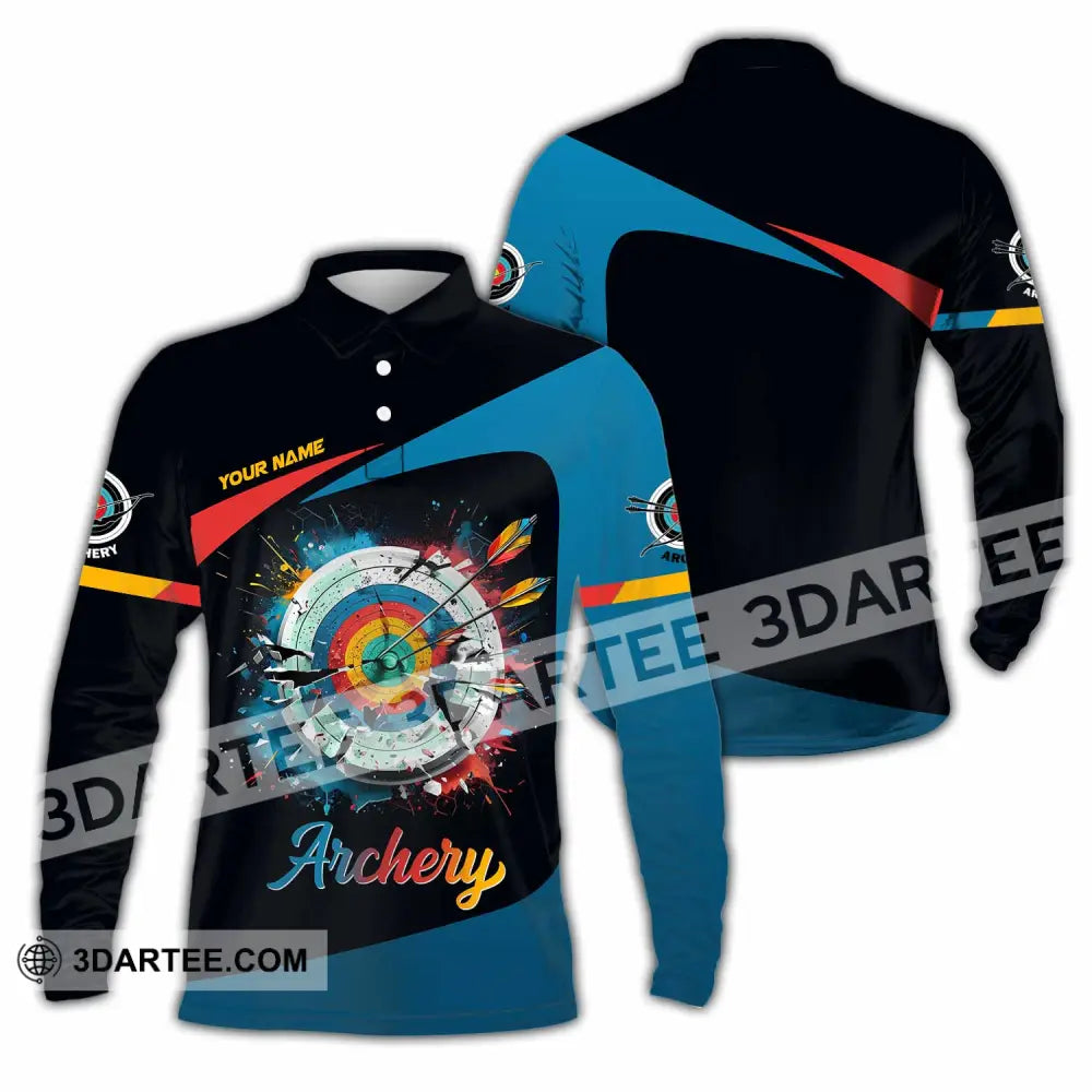 Unisex Shirt - Custom Archery 3D Shirt Long Sleeve Polo / S T-shirt
