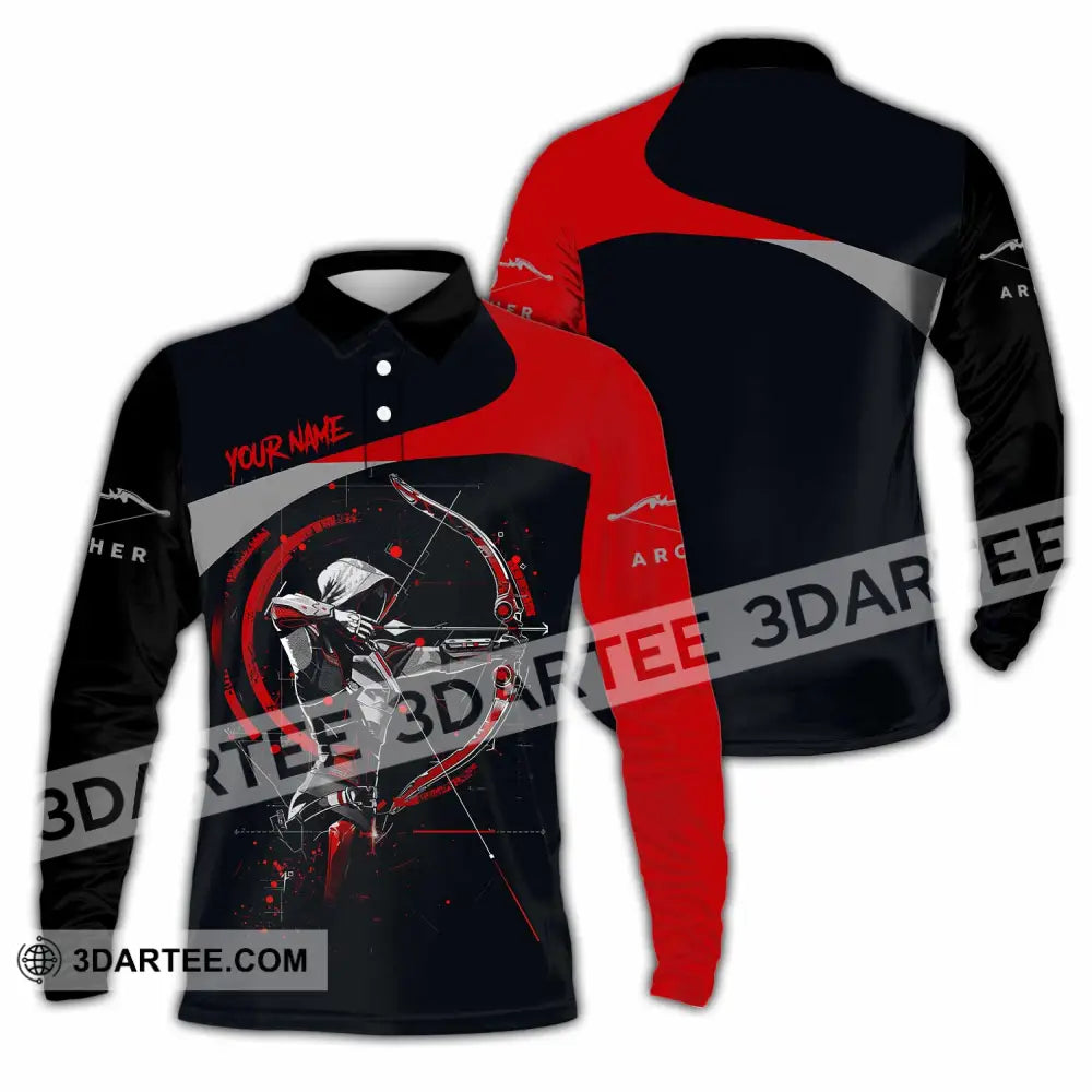 Unisex Shirt - Custom Archery 3D Shirt Long Sleeve Polo / S T-shirt