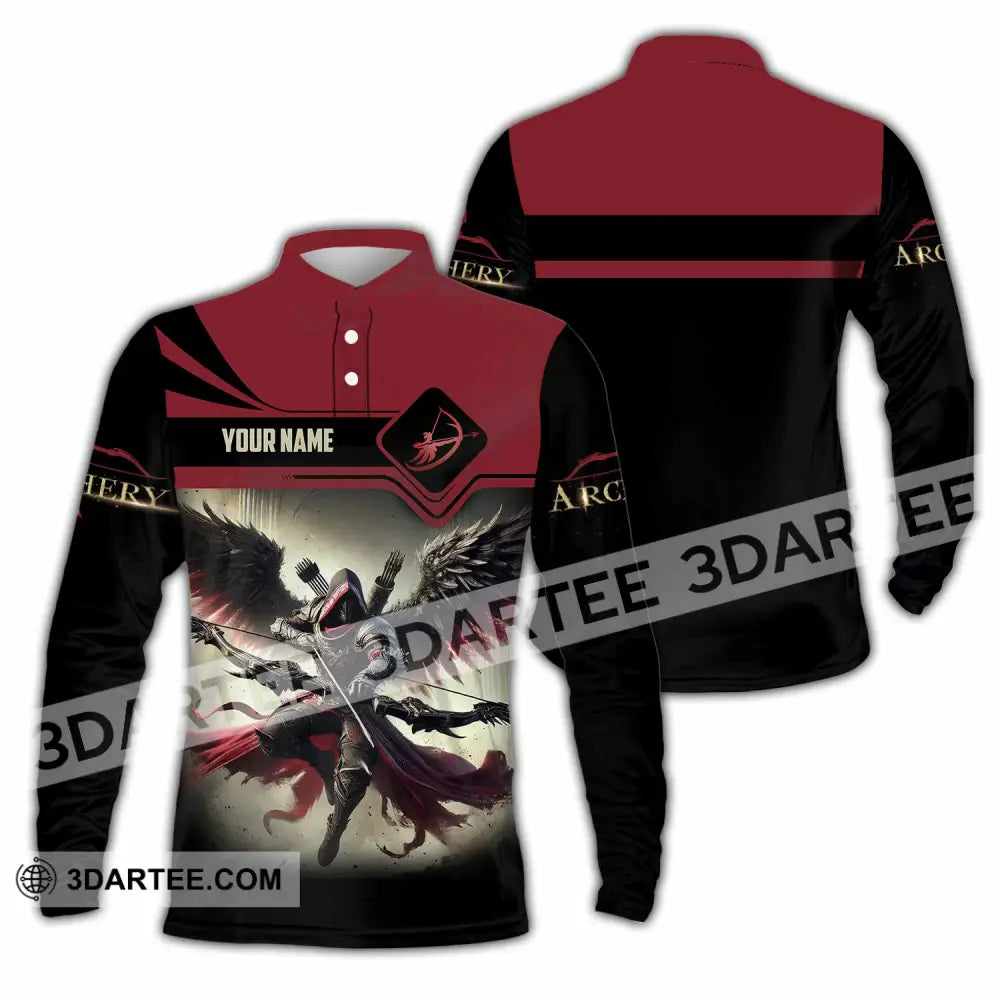 Unisex Shirt - Custom Archery 3D Shirt Long Sleeve Polo / S T-shirt