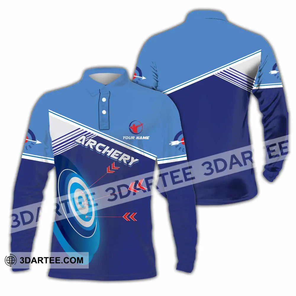 Unisex Shirt - Custom Archery 3D Shirt Long Sleeve Polo / S T-shirt