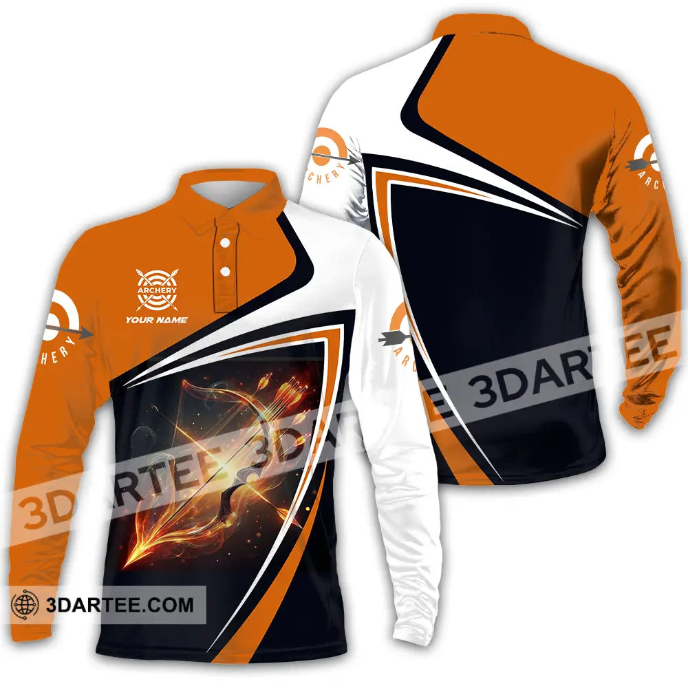 Unisex Shirt - Custom Archery 3D Shirt Long Sleeve Polo / S T-shirt
