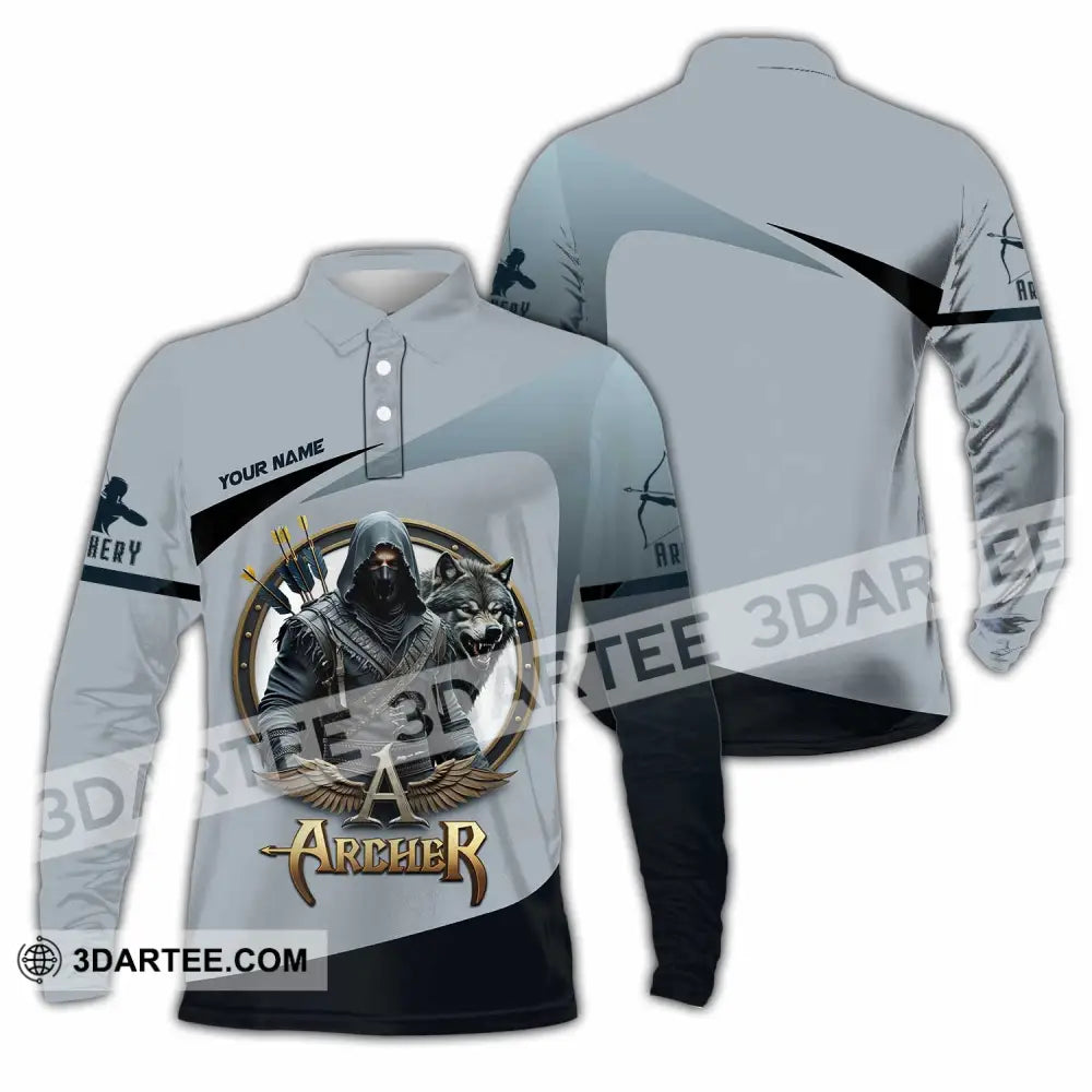 Unisex Shirt - Custom Archery 3D Shirt Long Sleeve Polo / S T-shirt