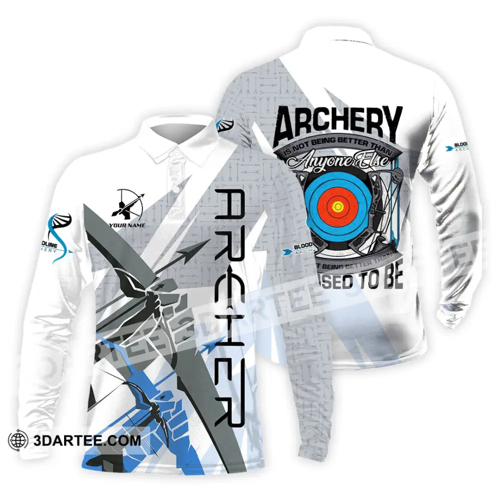 Unisex Shirt - Custom Archery 3D Shirt Long Sleeve Polo / S T-shirt