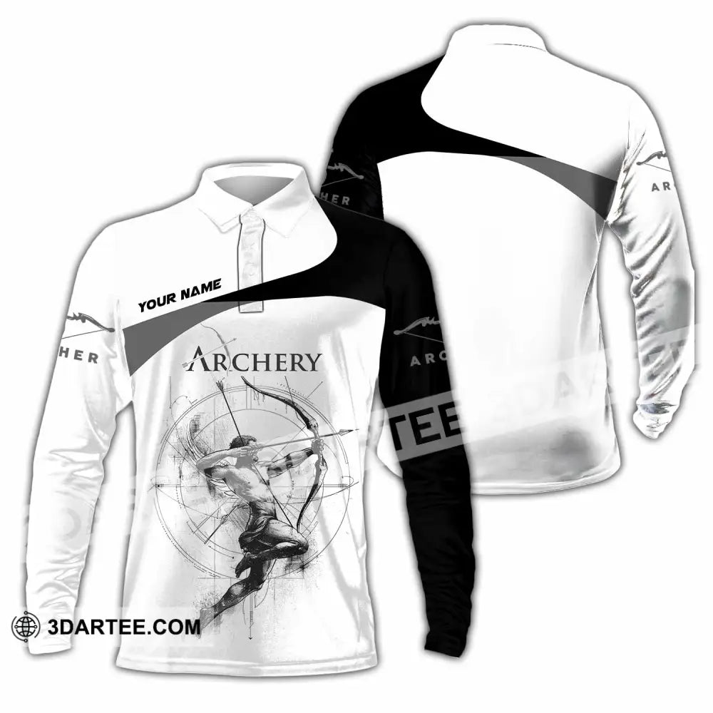 Unisex Shirt - Custom Archery 3D Shirt Long Sleeve Polo / S T-shirt