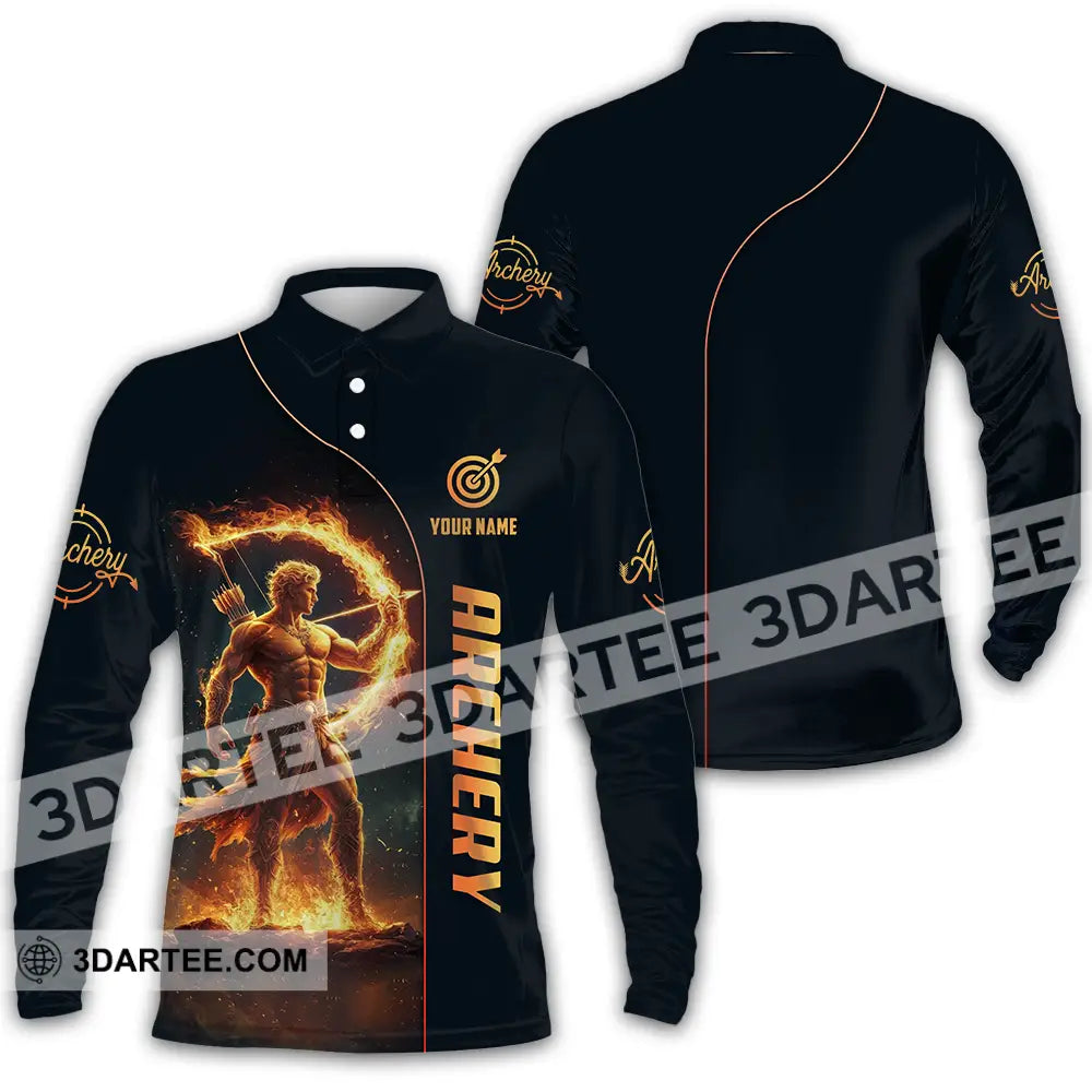 Unisex Shirt - Custom Archery 3D Shirt Long Sleeve Polo / S T-shirt