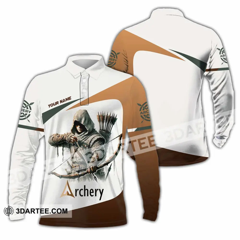 Unisex Shirt - Custom Archery 3D Shirt Long Sleeve Polo / S T-shirt