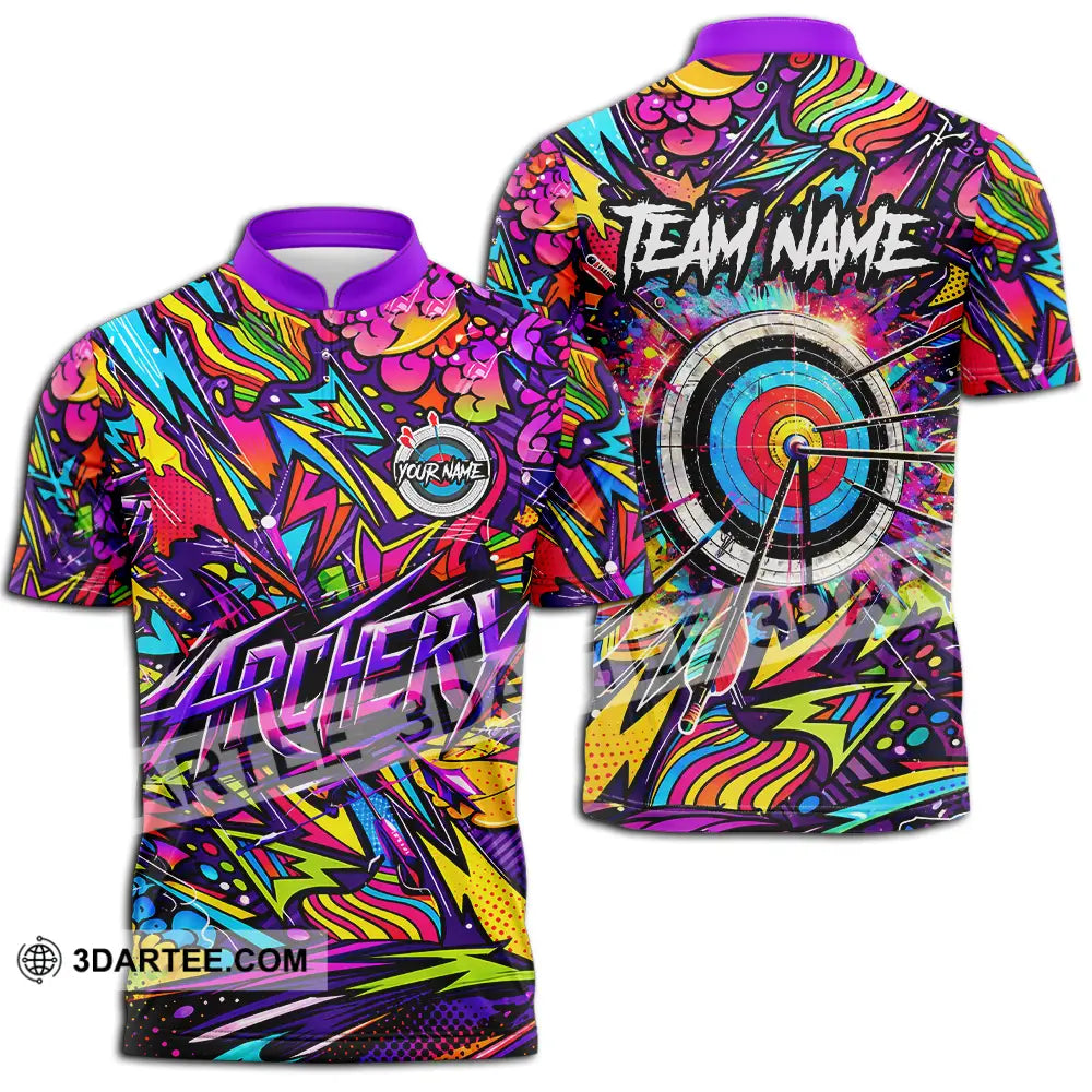 Unisex Shirt - Custom Archery 3D Shirt Zipper Polo Shirt / S T-shirt