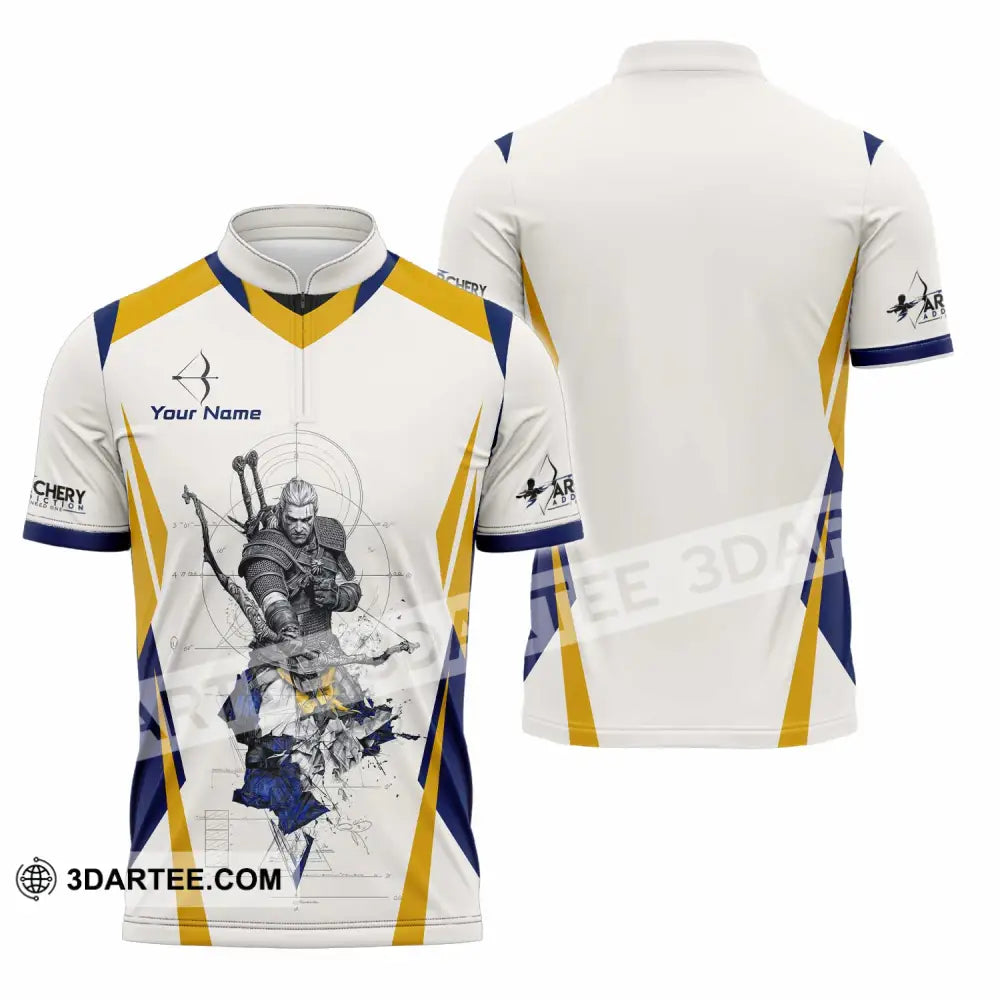 Unisex Shirt - Custom Archery 3D Shirt Zipper Polo Shirt / S T-shirt