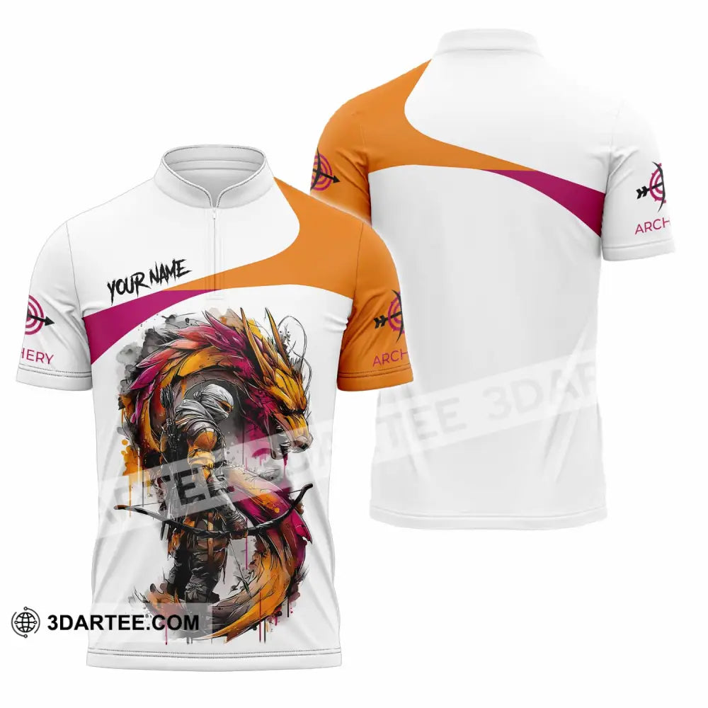 Unisex Shirt - Custom Archery 3D Shirt Zipper Polo Shirt / S T-shirt
