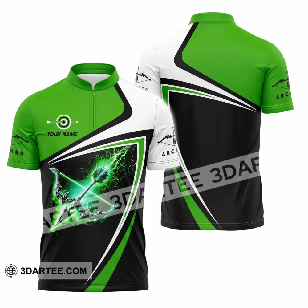 Unisex Shirt - Custom Archery 3D Shirt Zipper Polo Shirt / S T-shirt