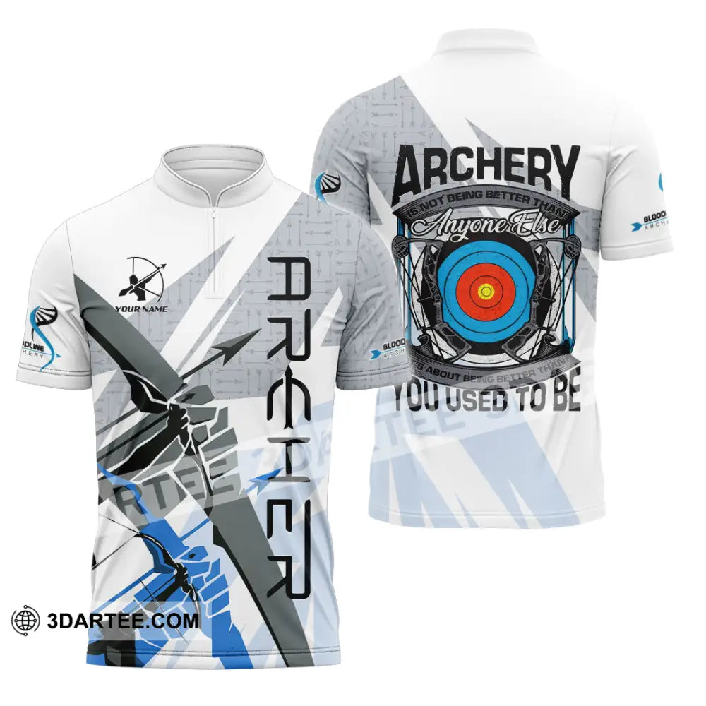 Unisex Shirt - Custom Archery 3D Shirt Zipper Polo Shirt / S T-shirt