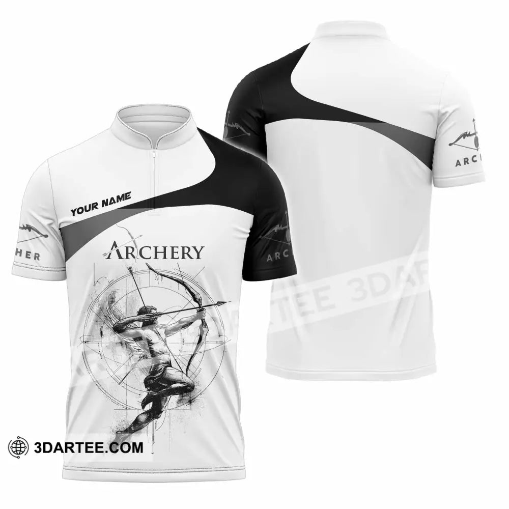 Unisex Shirt - Custom Archery 3D Shirt Zipper Polo Shirt / S T-shirt