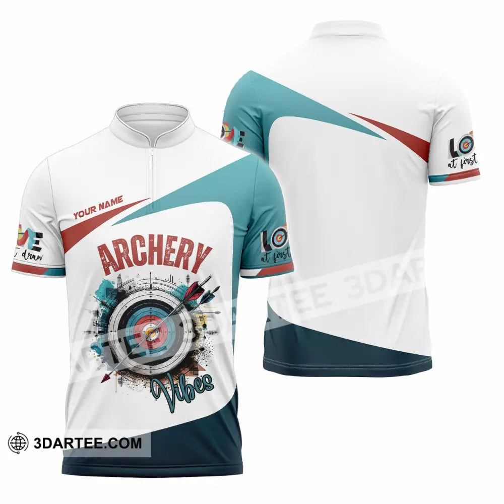 Unisex Shirt - Custom Archery 3D Shirt Zipper Polo Shirt / S T-shirt