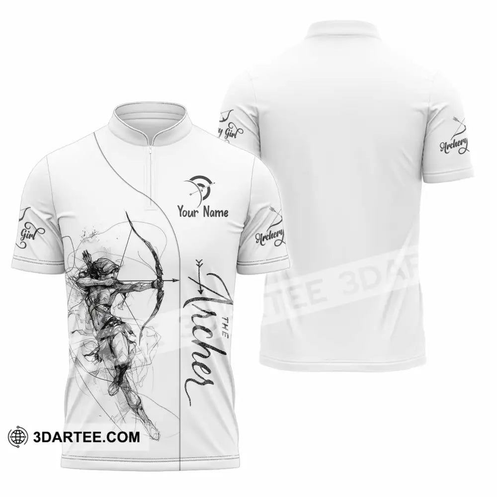 Unisex Shirt - Custom Archery 3D Shirt Zipper Polo Shirt / S T-shirt