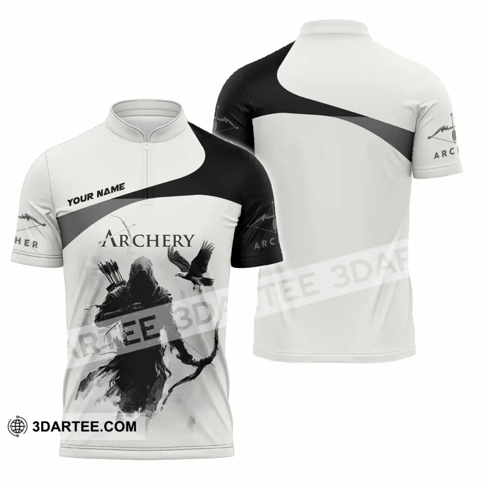 Unisex Shirt - Custom Archery 3D Shirt Zipper Polo Shirt / S T-shirt