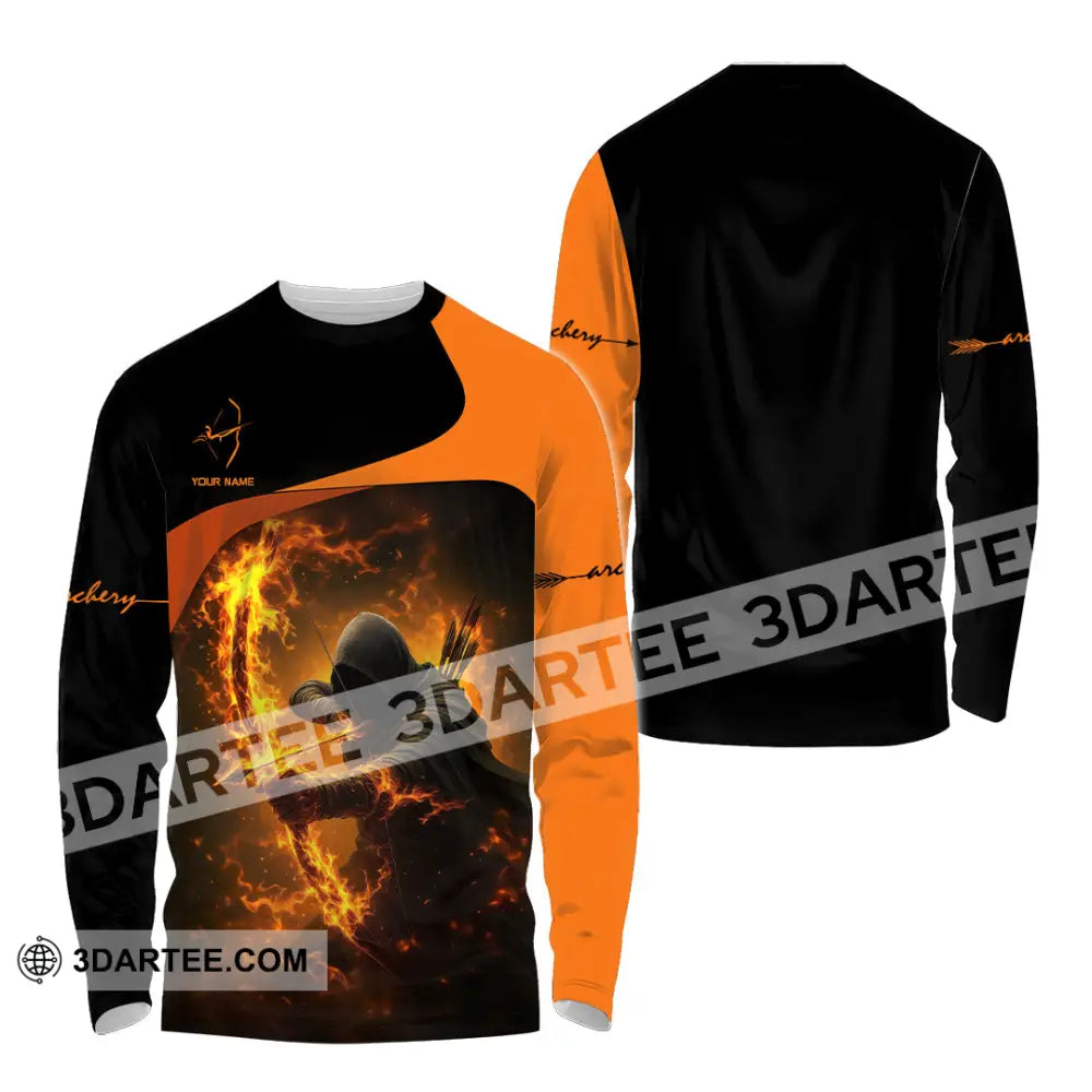 Unisex Shirt - Custom Archery Fire Warrior Archery Player Shirt Long Sleeve Shirt / S T-shirt