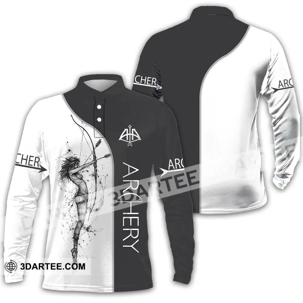 Unisex Shirt Custom Archery Sport Lover Shirt Long Sleeve Polo / S T shirt