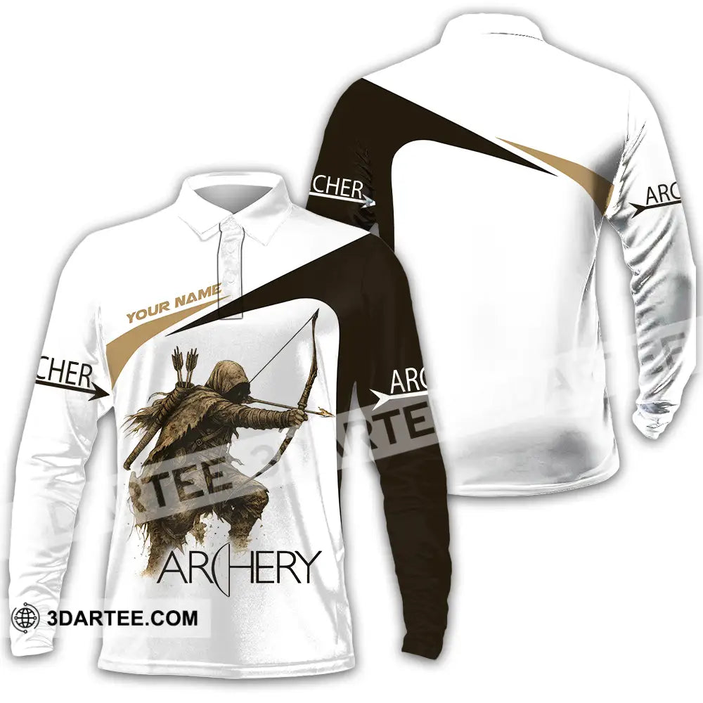 Unisex Shirt Custom Archery Sport Lover Shirt Long Sleeve Polo / S T shirt