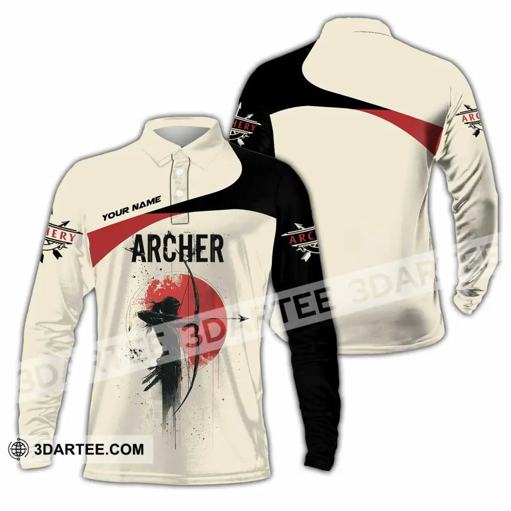 Unisex Shirt - Custom Archery Sport Lover Shirt Long Sleeve Polo / S T-shirt