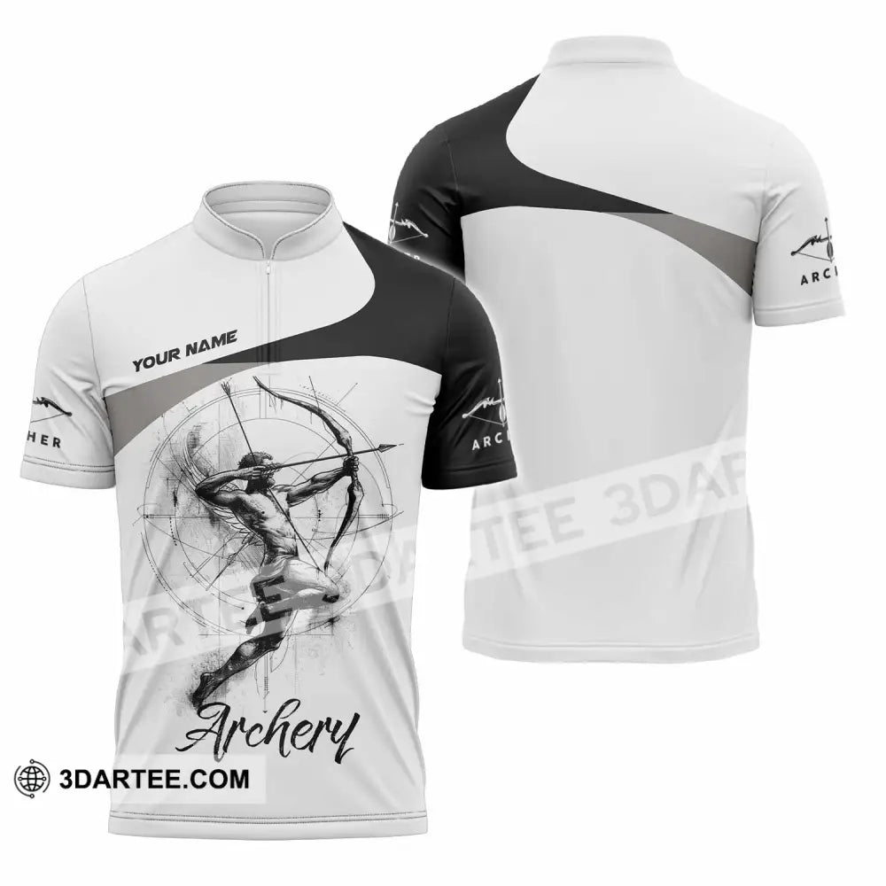 Unisex Shirt - Custom Archery Shirt - Zipper Polo Shirt / S - T-shirt