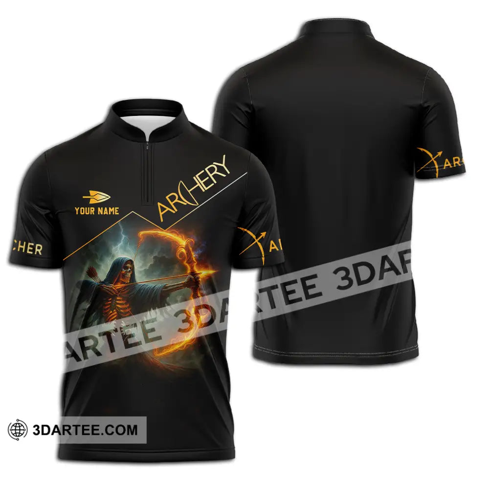 Unisex Shirt Custom Archery Shirt Zipper Polo Shirt / S T shirt