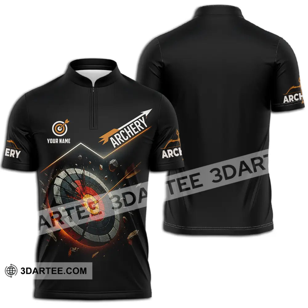 Unisex Shirt - Custom Archery Shirt Zipper Polo Shirt / S T-shirt