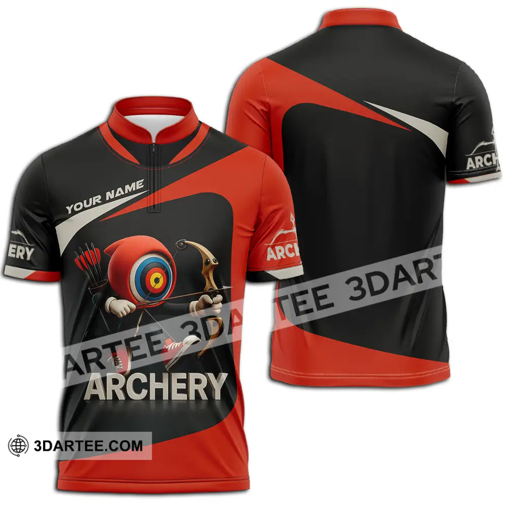 Unisex Shirt - Custom Archery Shirt Zipper Polo Shirt / S T-shirt