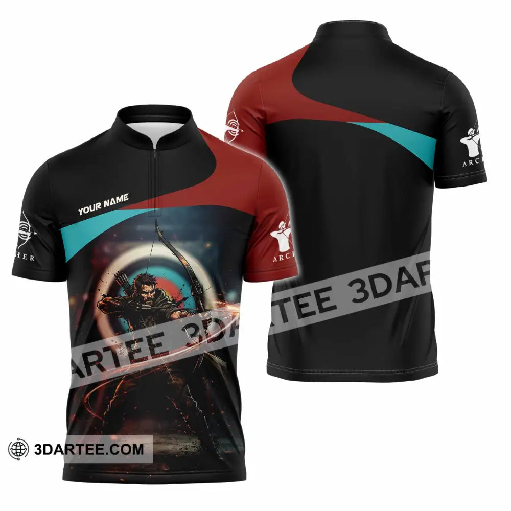Unisex Shirt - Custom Archery Shirt - Zipper Polo Shirt / S - T-shirt