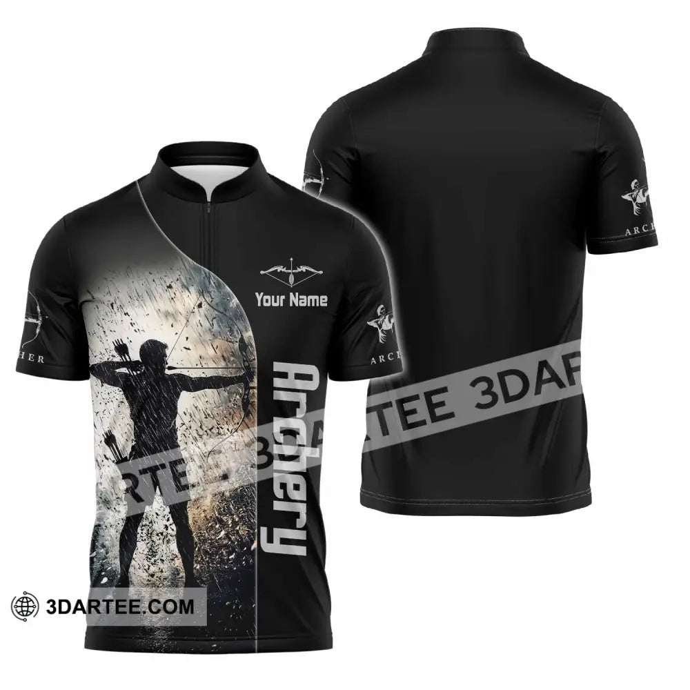 Unisex Shirt - Custom Archery Shirt - Zipper Polo Shirt / S - T-shirt
