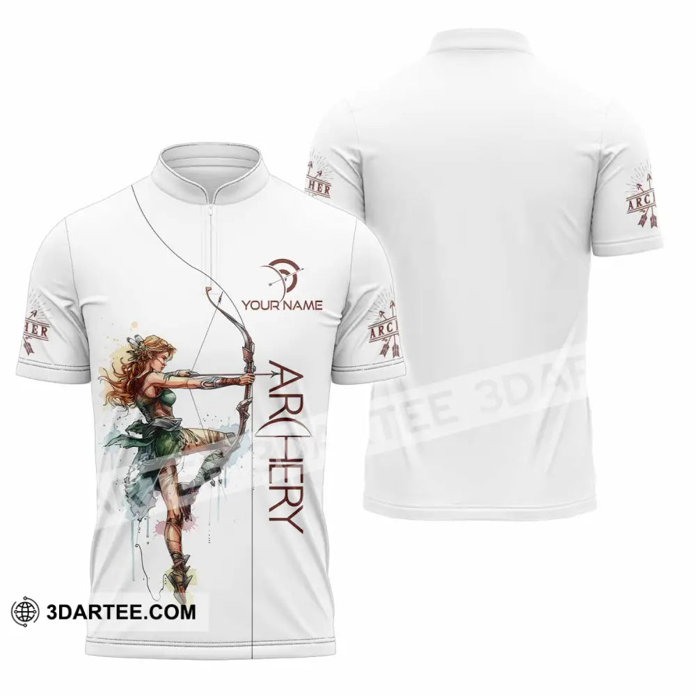Unisex Shirt - Custom Archery Shirt Zipper Polo Shirt / S T-shirt