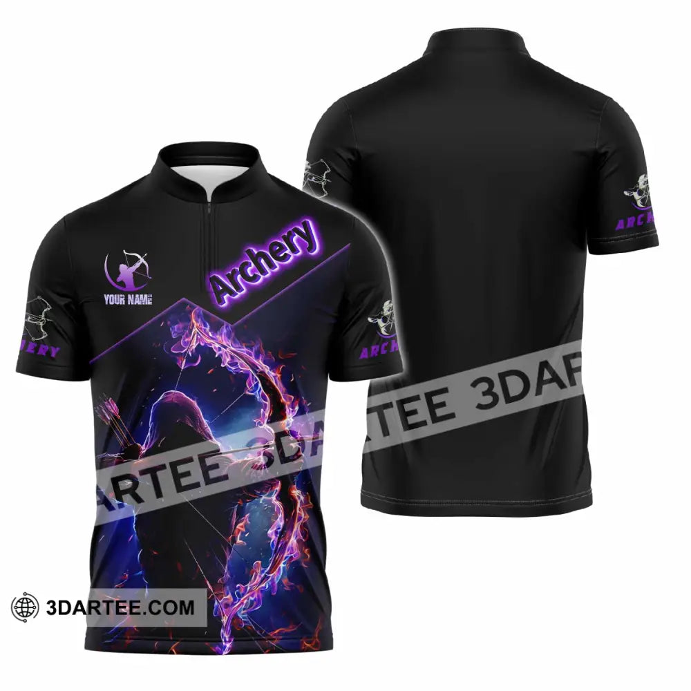 Unisex Shirt - Custom Archery Shirt Zipper Polo Shirt / S T-shirt