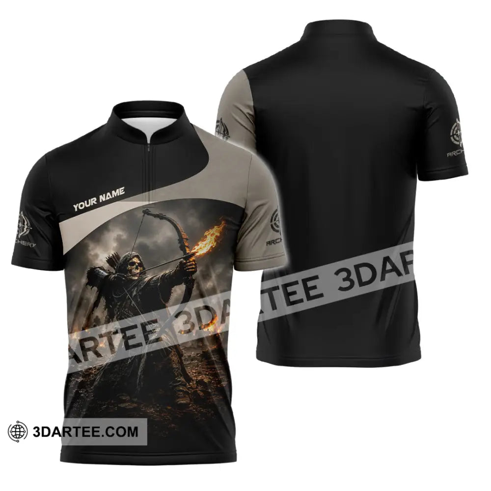Unisex Shirt - Custom Archery Shirt - Zipper Polo Shirt / S - T-shirt