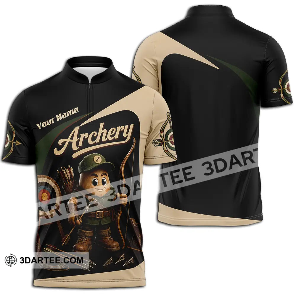 Unisex Shirt - Custom Archery Shirt - Zipper Polo Shirt / S - T-shirt